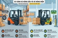 thuê xe nâng điện hay xe nầng dầu tốt hơn