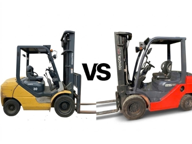 So sánh xe nâng Toyota và Komatsu