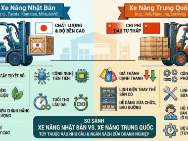 Xe nâng Nhật và Trung Quốc khác nhau gì