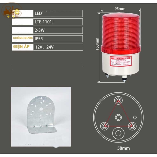 ĐÈN CHỚP XE NÂNG CÓ ÂM THANH 12V, 24V